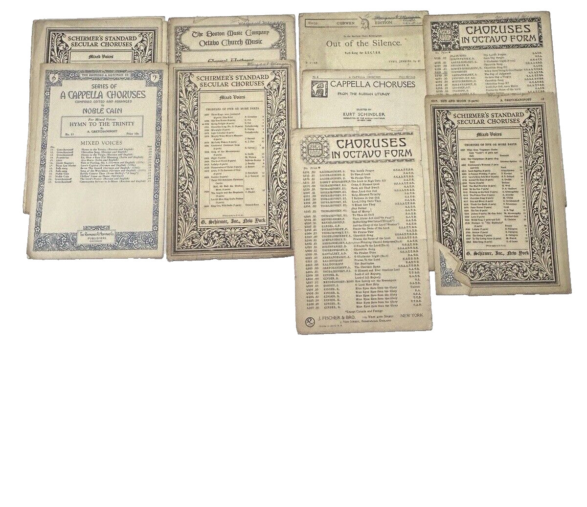 Vintage Sheet Music Choral Arrangements, Choirs Lot of 9