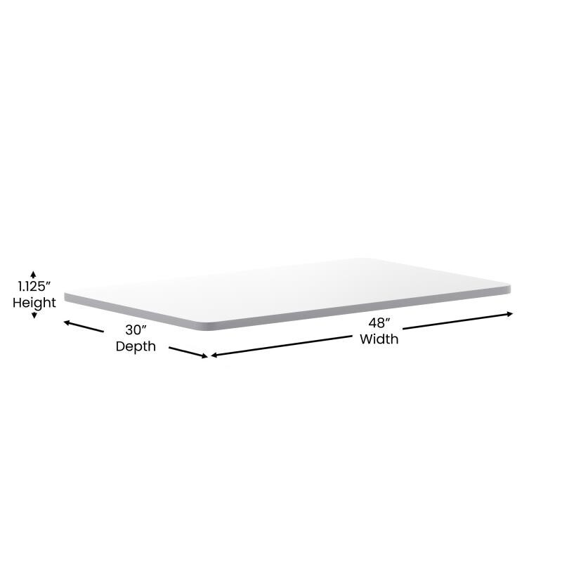 30" x 48" Rectangular Rest. Table Top with White or Gray Reversible Laminate Top