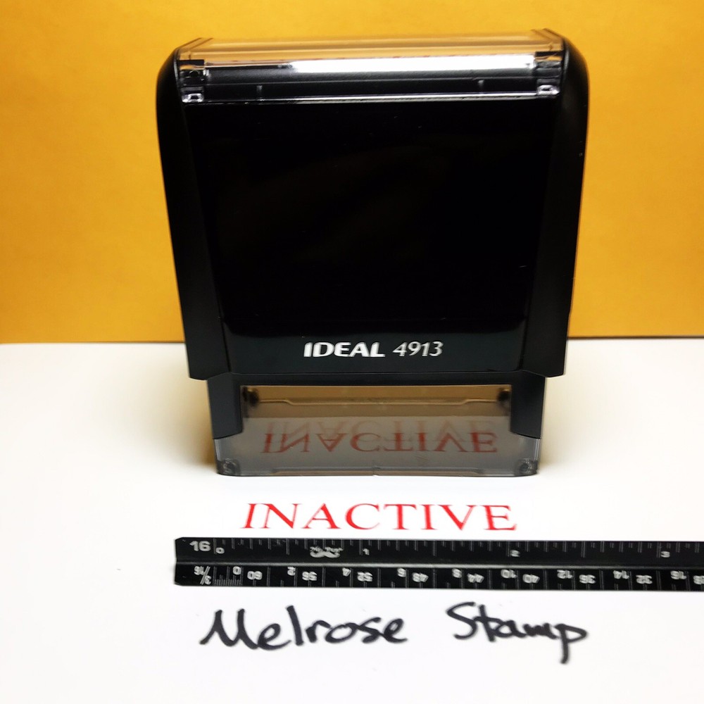 Inactive Rubber Stamp Red Ink Self Inking Ideal 4913