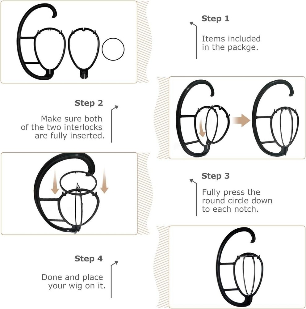 Travel-Friendly Hanging Wig Stand Set for Efficient Drying and Storage