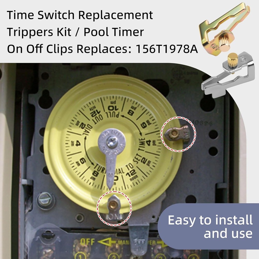 10-Pack Pool Timer On Off Clips - Time Switch Replacement Compatible with Interm