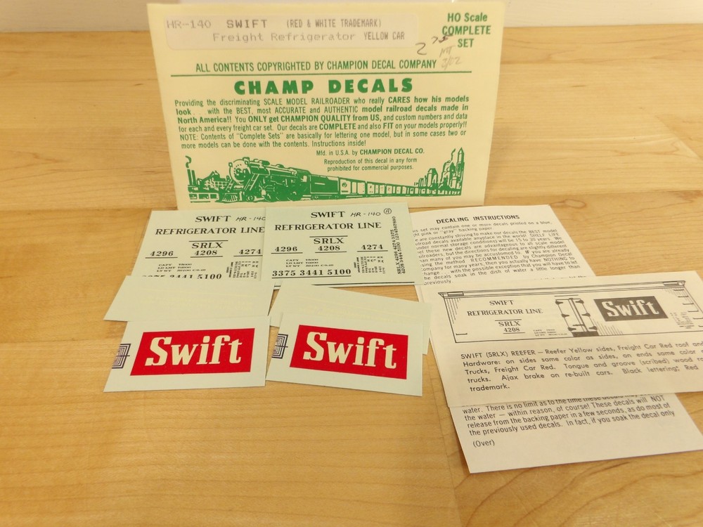 Champ Decals HO HR-140 Swift Freight Refrigerator