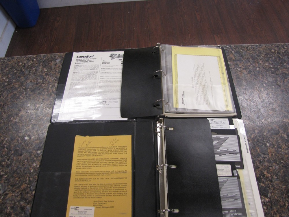 Heath Zenith Data Systems Binders - SUPERSORT & BASIC-80 w/ 4x 5.25" Disks