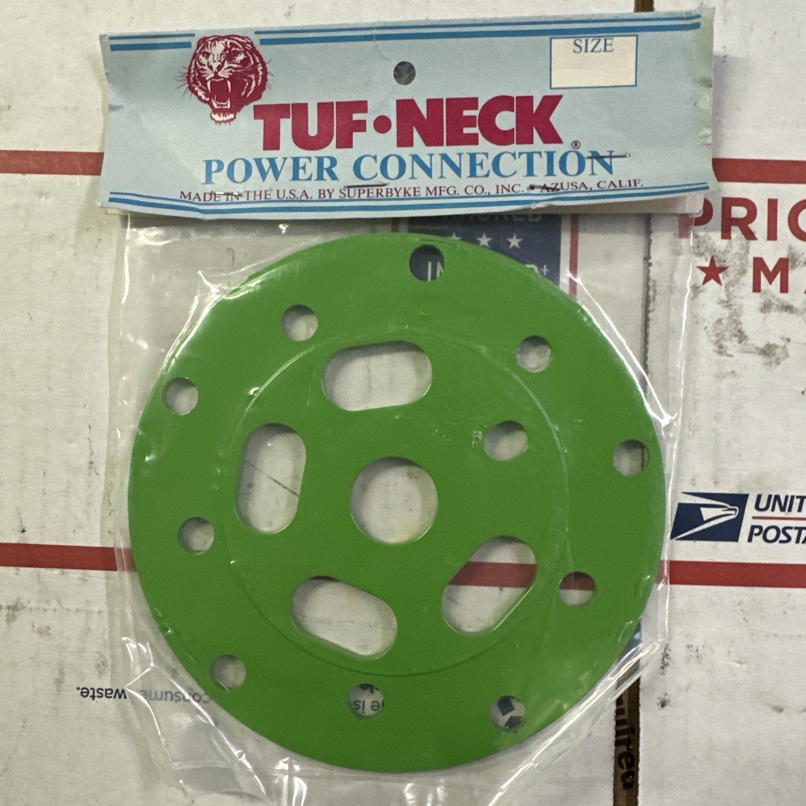 Tuf Neck Bmx White Power Disc Old School Freestyle Tiger Stamp NOS GREEN