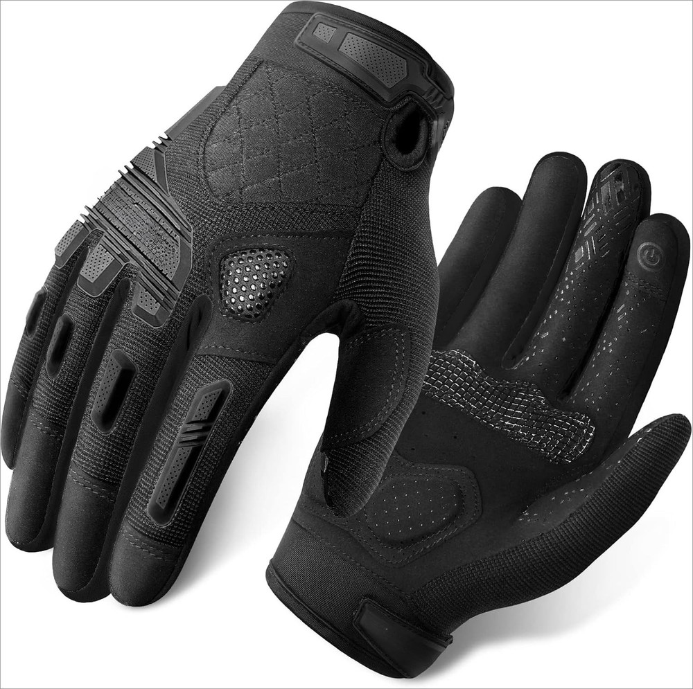 Mountain bike gloves, touchscreen-enabled design