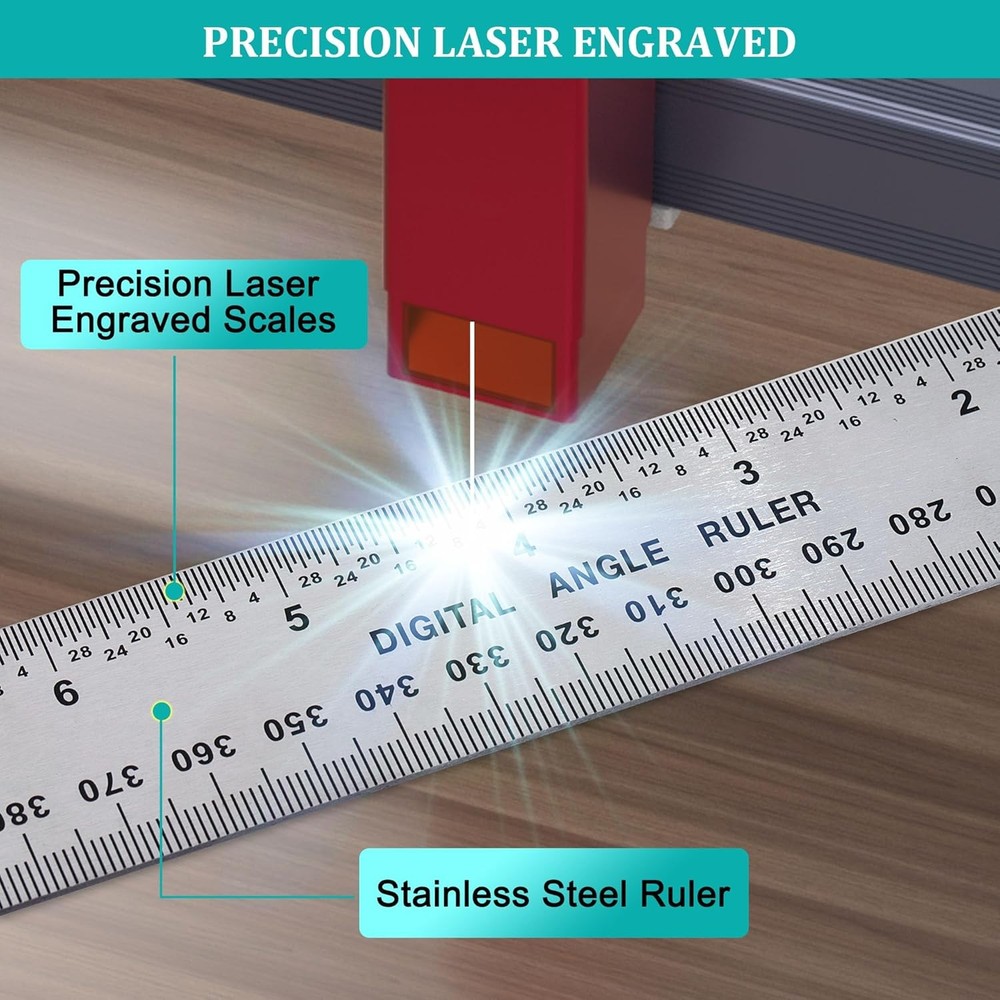 Digital Angle Finder Protractor, Ruler with 7inch/200mm, Angle...