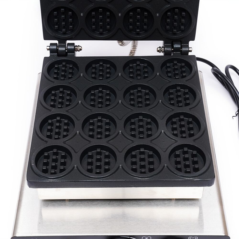 16-Grid Waffle Baker Commercial Nonstick Waffle Machine Time Temperature Control