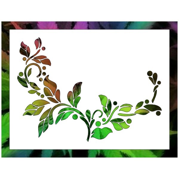 7.5"x10" Clear Plastic Stencil - Leaf Design (SAA57) (.007")