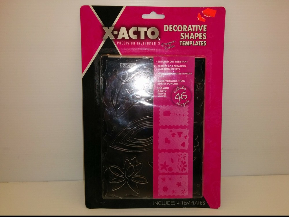 X-ACTO BASIC SHAPES TEMPLATES, 4 TEMPLATES-38 SHAPES, NIB