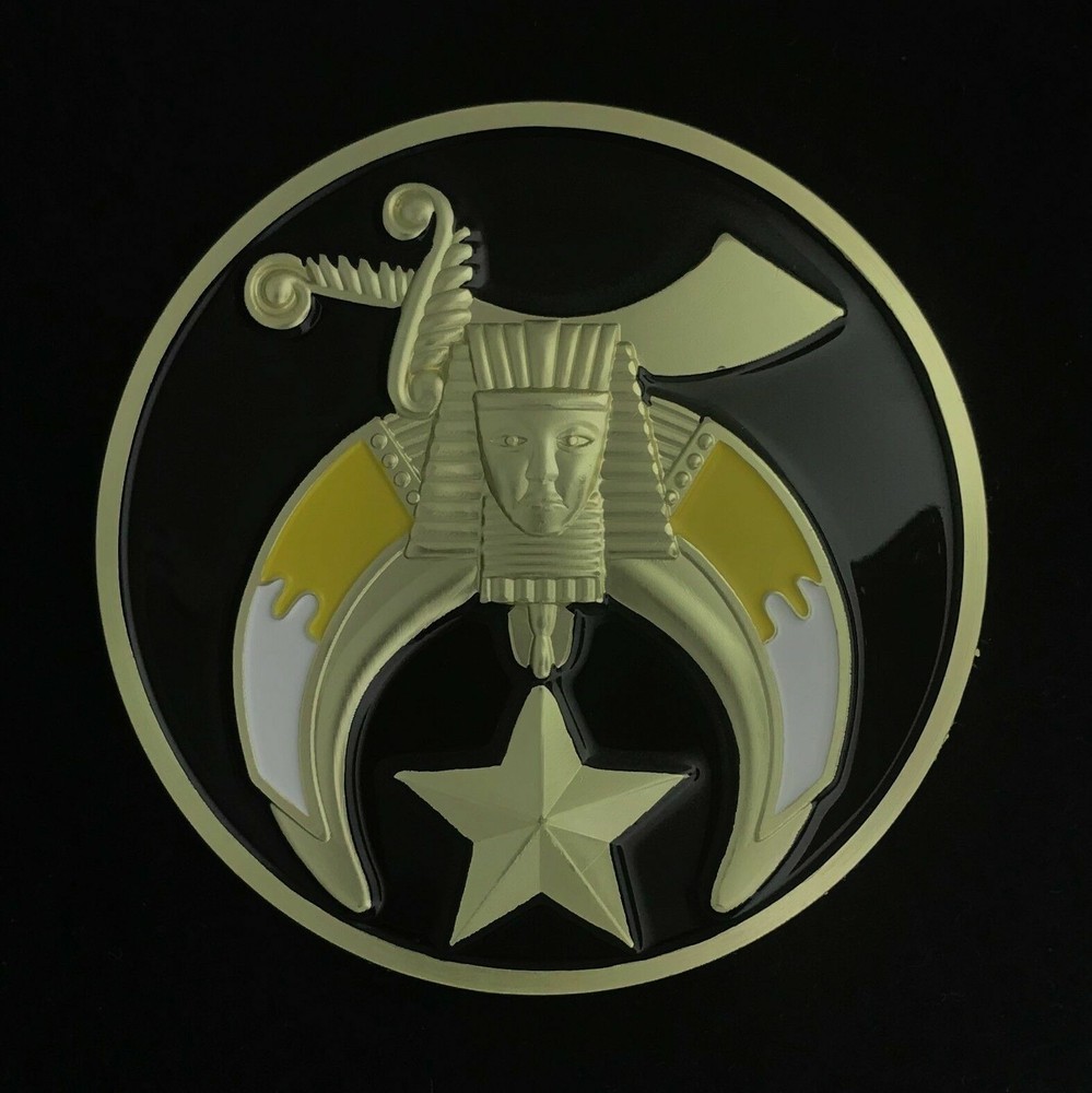Shriners Small Auto Emblem  (Black) - 2" Diameter