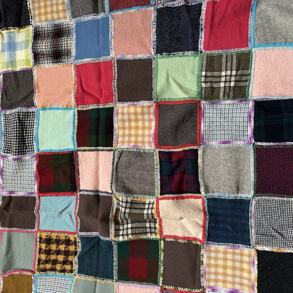 Wool Patchwork Quilt 57 Inches X 47 Inches