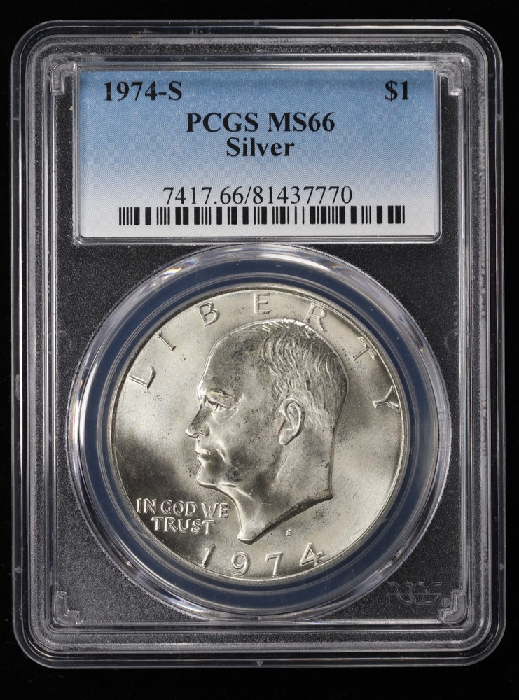 1974-D $1 Eisenhower Dollar PCGS MS66 Silver