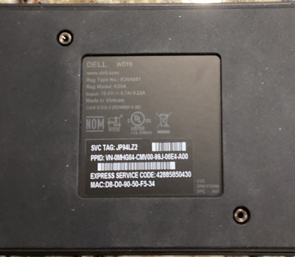 Dell Dock WD19 USB-C Docking Station