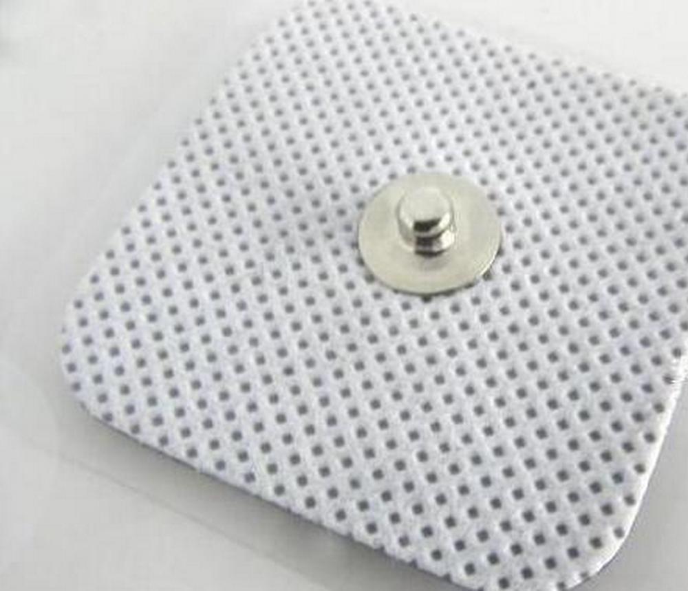 8 TENS ELECTRODE PADS Snap Stud 2x2" SQUARE MASSAGE PADS