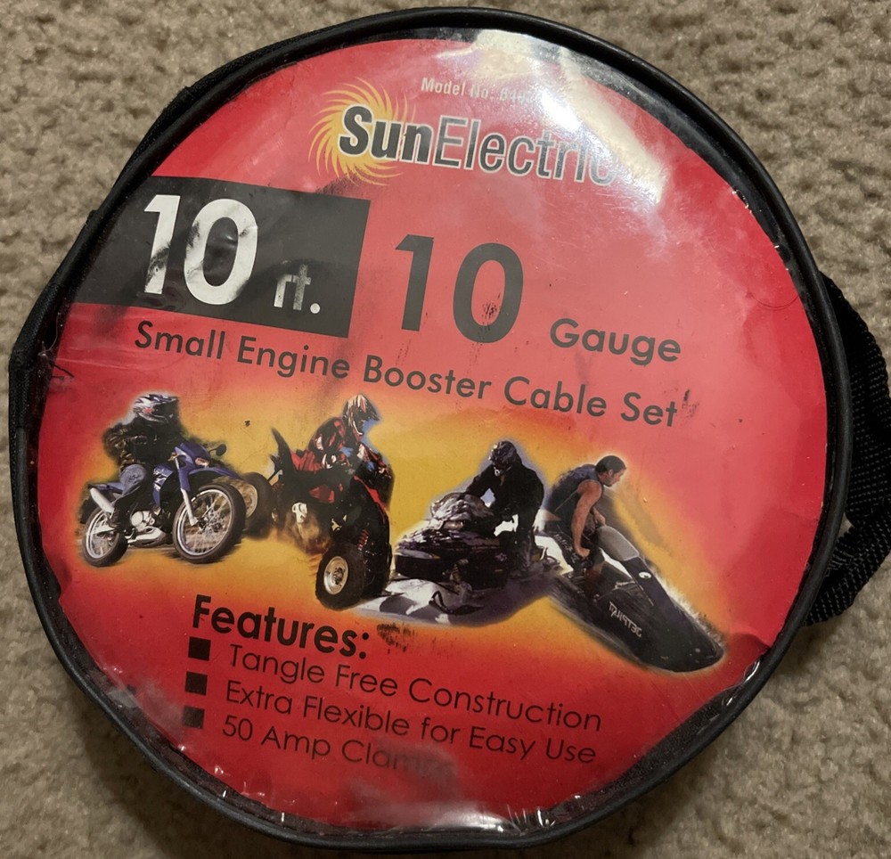 SunElectric 10 Ft. 10 Gauge Small Engine Booster Cable Set - Practically New