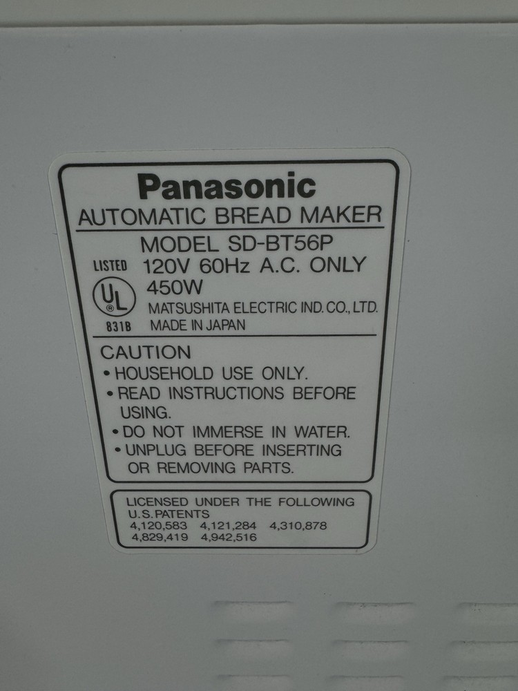 Panasonic SD-BT56P Automatic Bread Maker TESTED - COMPLETE