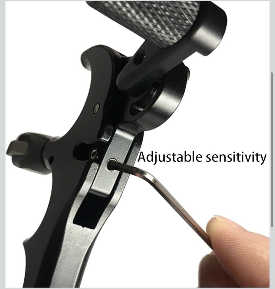 4-Finger Thumb Release Archery Aid Adjustable Trigger 360° Rotating Head