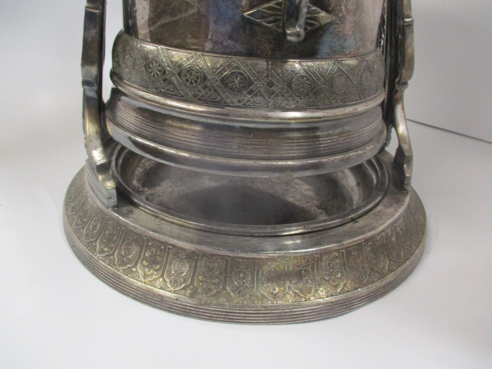 REED & BARTON SILVER PLATE TILTING TIPPING PITCHER Dated May 13, 1878