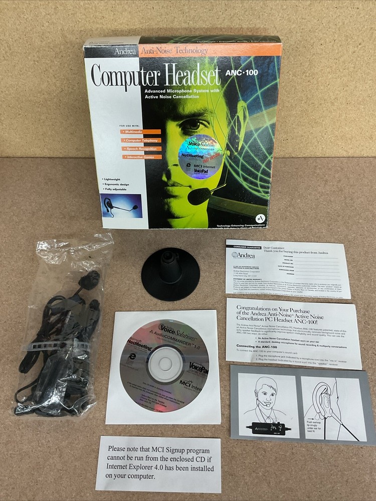 Computer Headset ANC 100 Anti-Noise Technology By Andrea