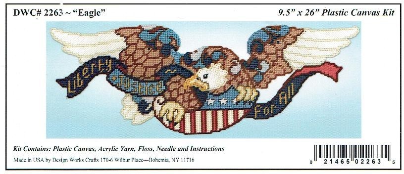 LIBERTY & JUSTICE EAGLE  WALL HANGING 7ct  plastic canvas PATTERN  (#TF0403)