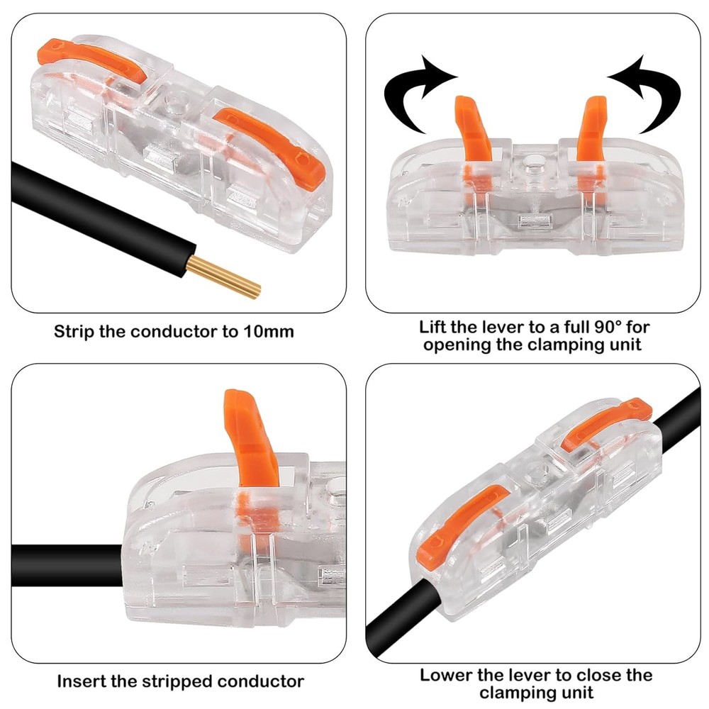 34PCS Lever Wire Connectors,Quick Connect Electrical Splicing Kit for Compact In