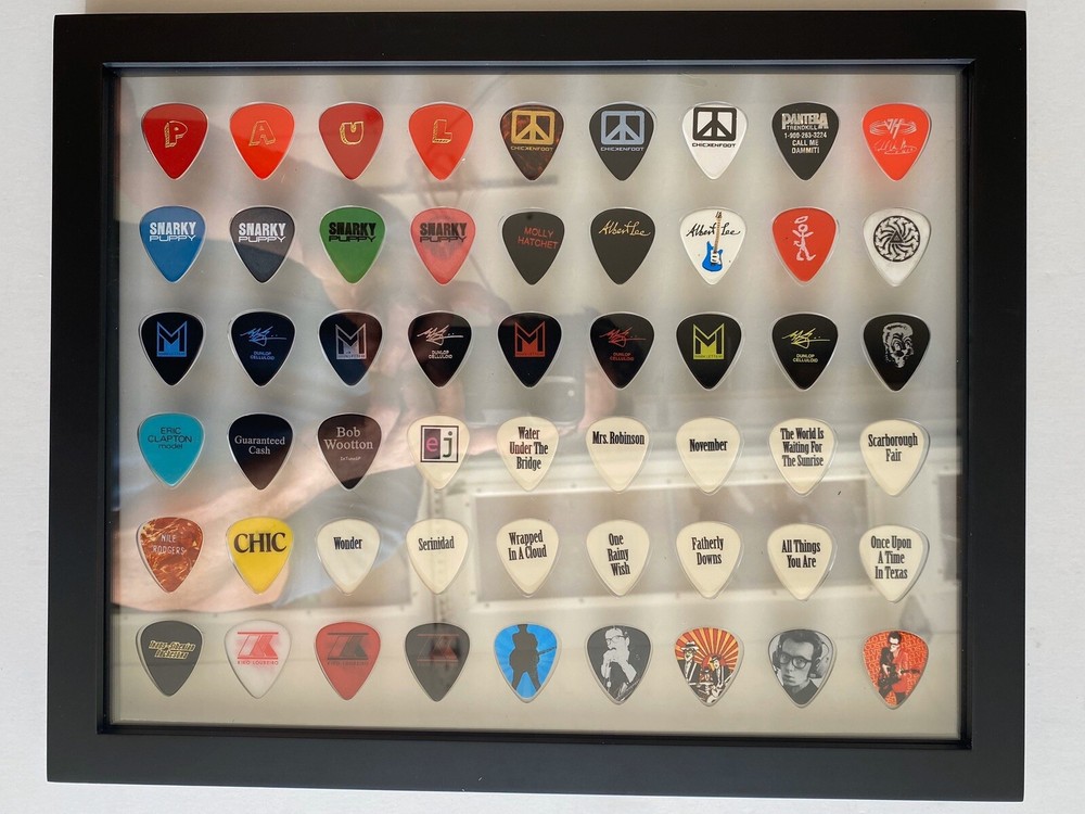 11" x 14" Clear Guitar Pick Display INSERT 54 Picks- NO FRAME, INSERT ONLY
