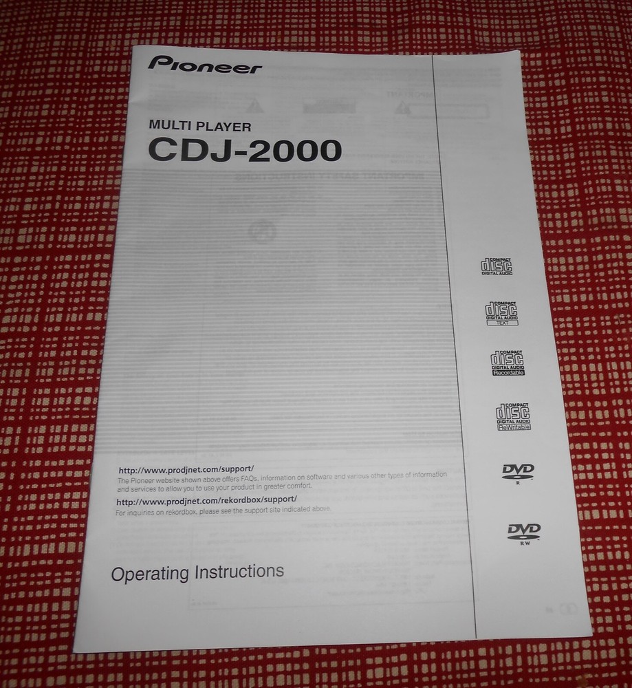 Pioneer CDJ-2000 Multiplayer OPERATING INSTRUCTIONS ONLY