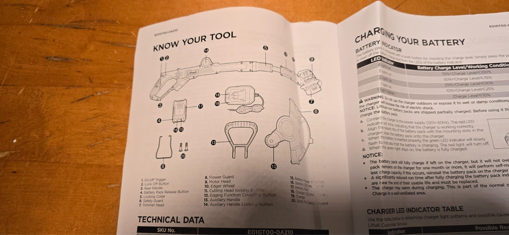 Litheli Cordless String Trimmer 20V Trimmer Tool Only