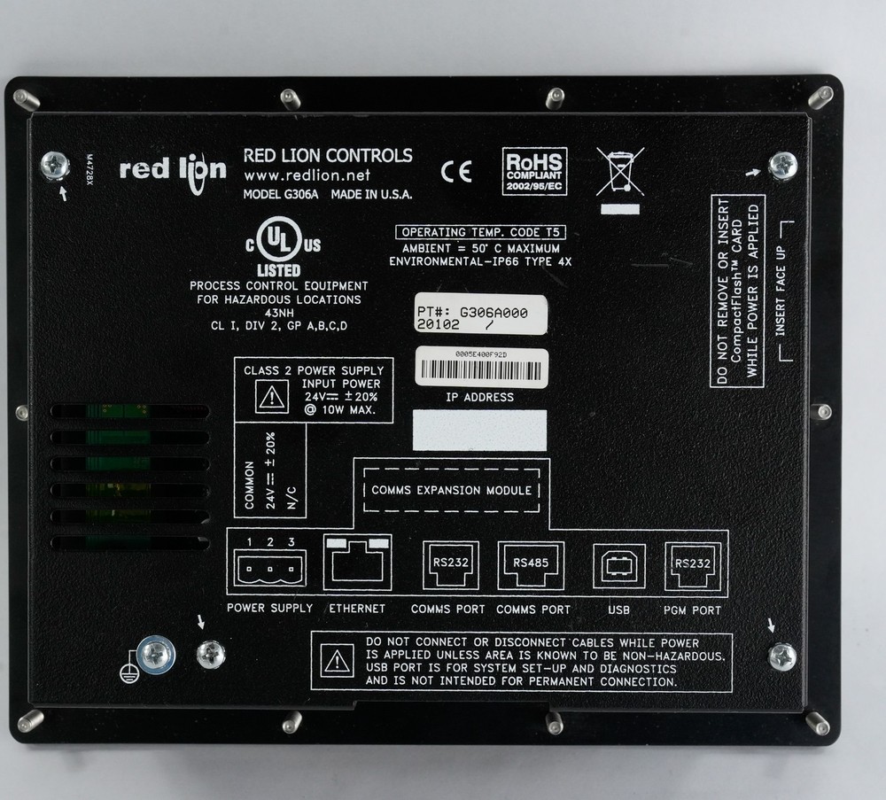 Red Lion Controls G306A HMI Operator Interface Console Display Panel G306A000