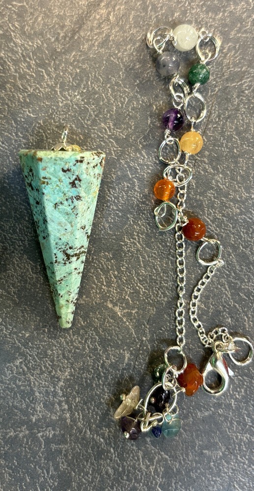 turquoise Pendulum With Detachable Chakra Chain