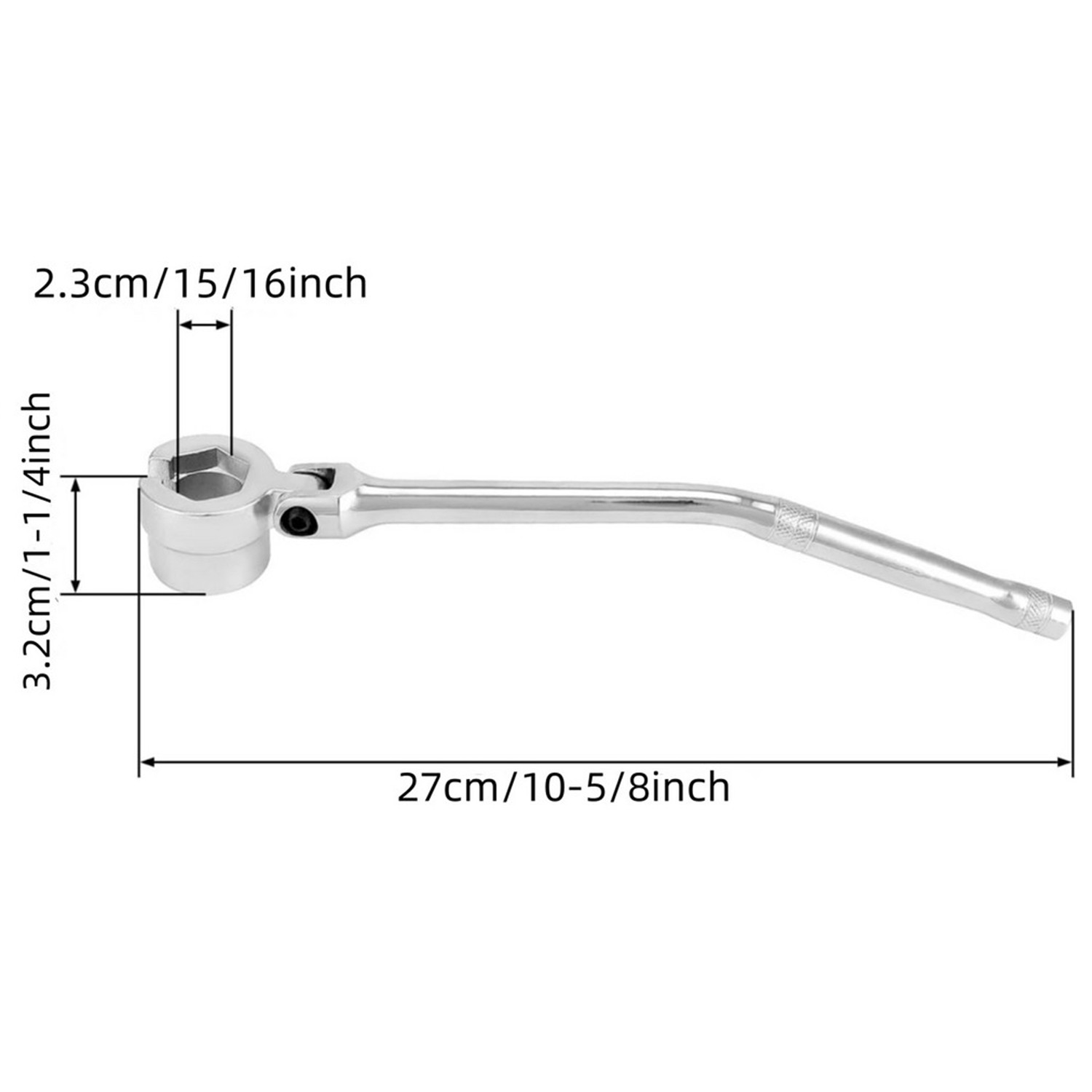 Double Sided Flexible O2 Sensor Wrench, 6 and 12 Point Socket Head 7/8" (22mm)