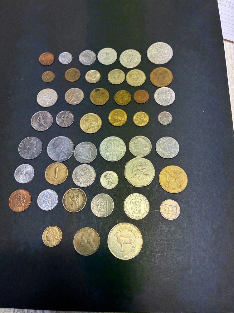 45 DIFFERENT FOREIGN COINS
