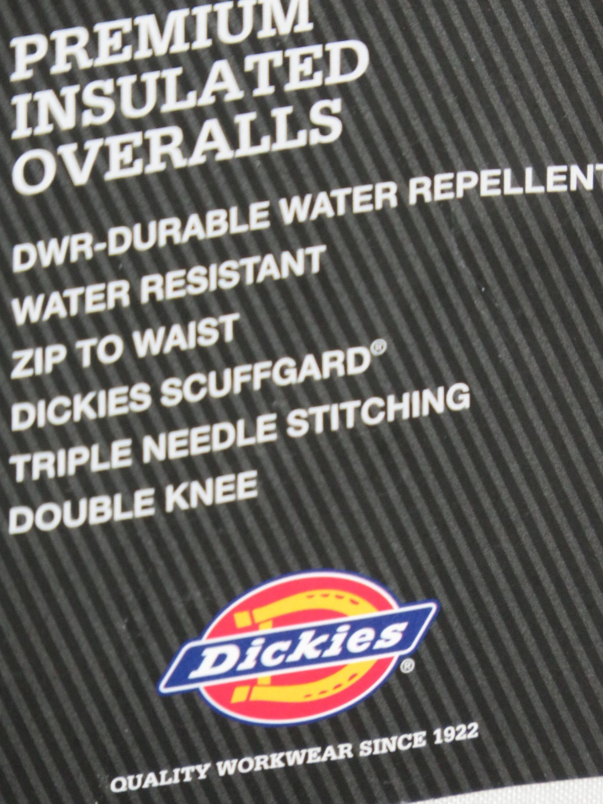 DICKIES LR LARGE BLACK BIB OVERALLS PREMIUM INSULATED DOUBLE KNEE CANVAS NEW NWT