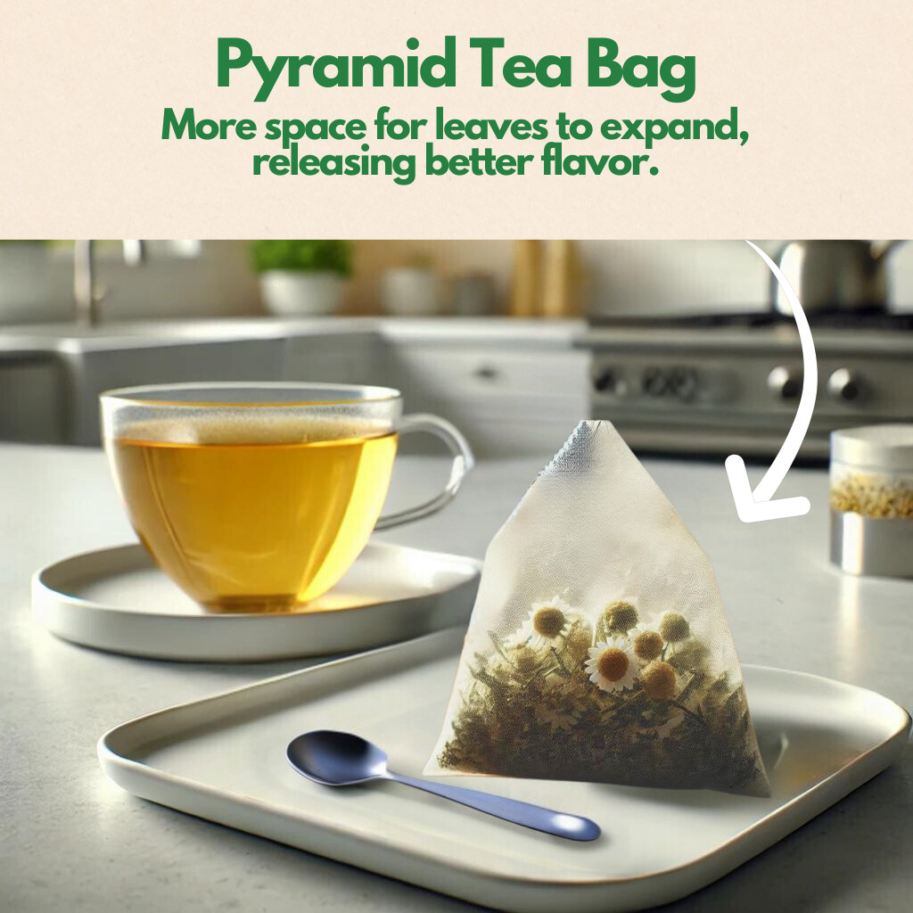 Organic Chamomile Tea Bags - 100 Count (Plant-Based Pyramid Tea Bags)