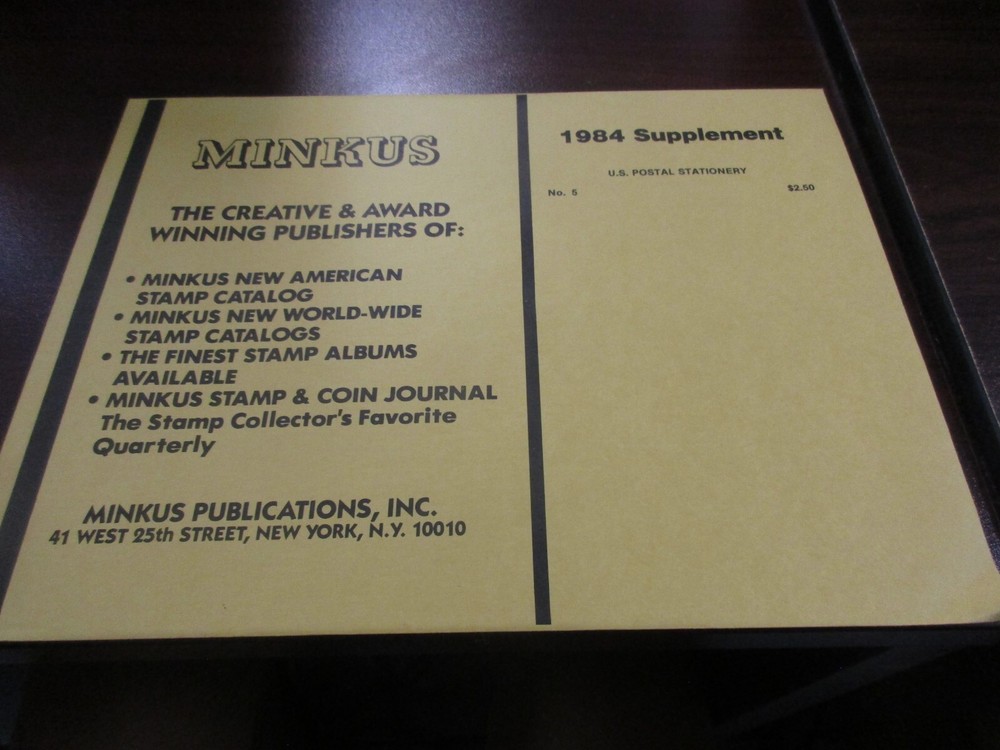 "MINKUS" SUPPLEMENT NO.5  1984    W/FREE SHIPPING!!!