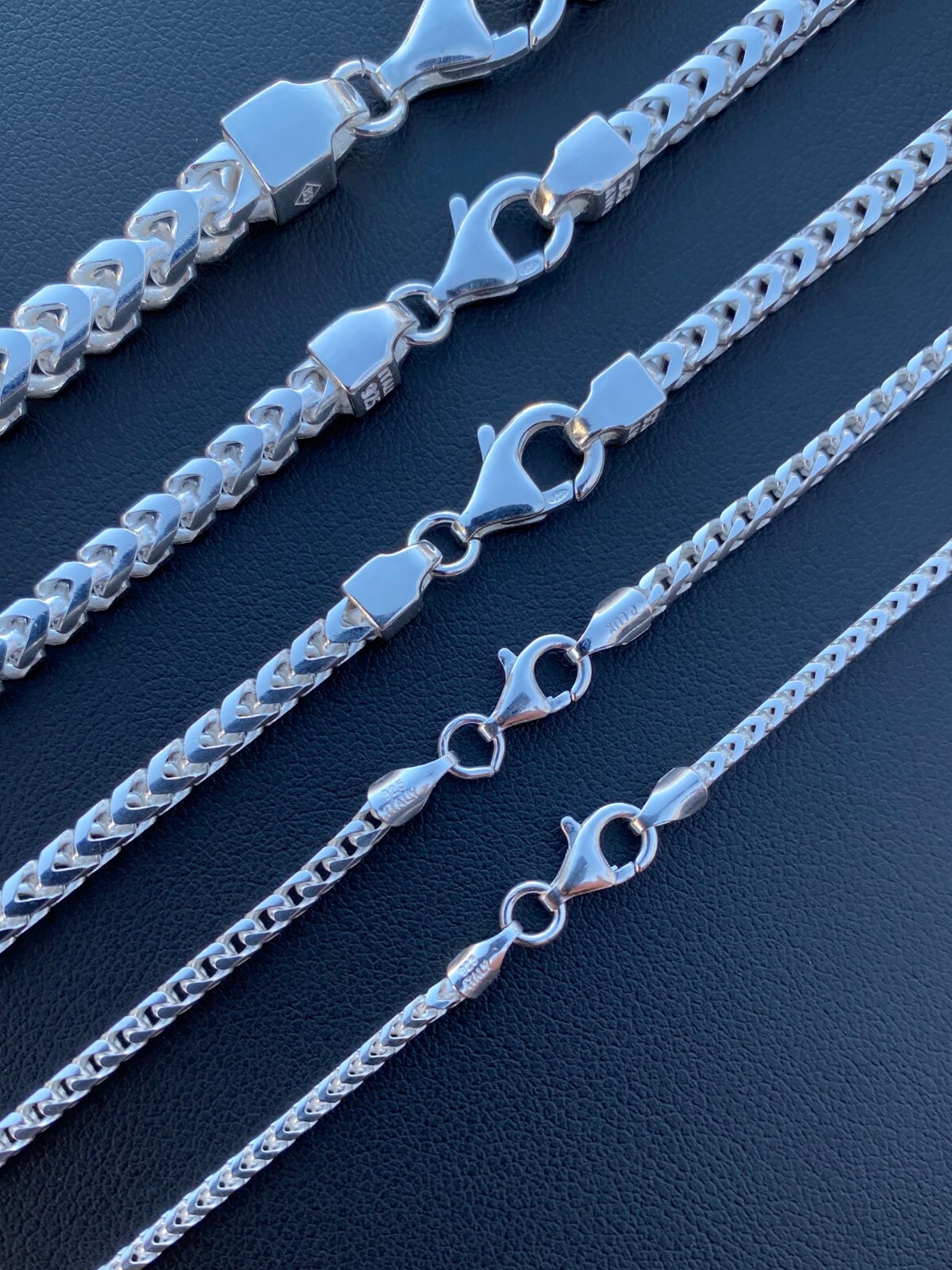 Real Solid 925 Sterling Silver Franco Chain 2-5mm Box Necklace Men Ladies 18-30"