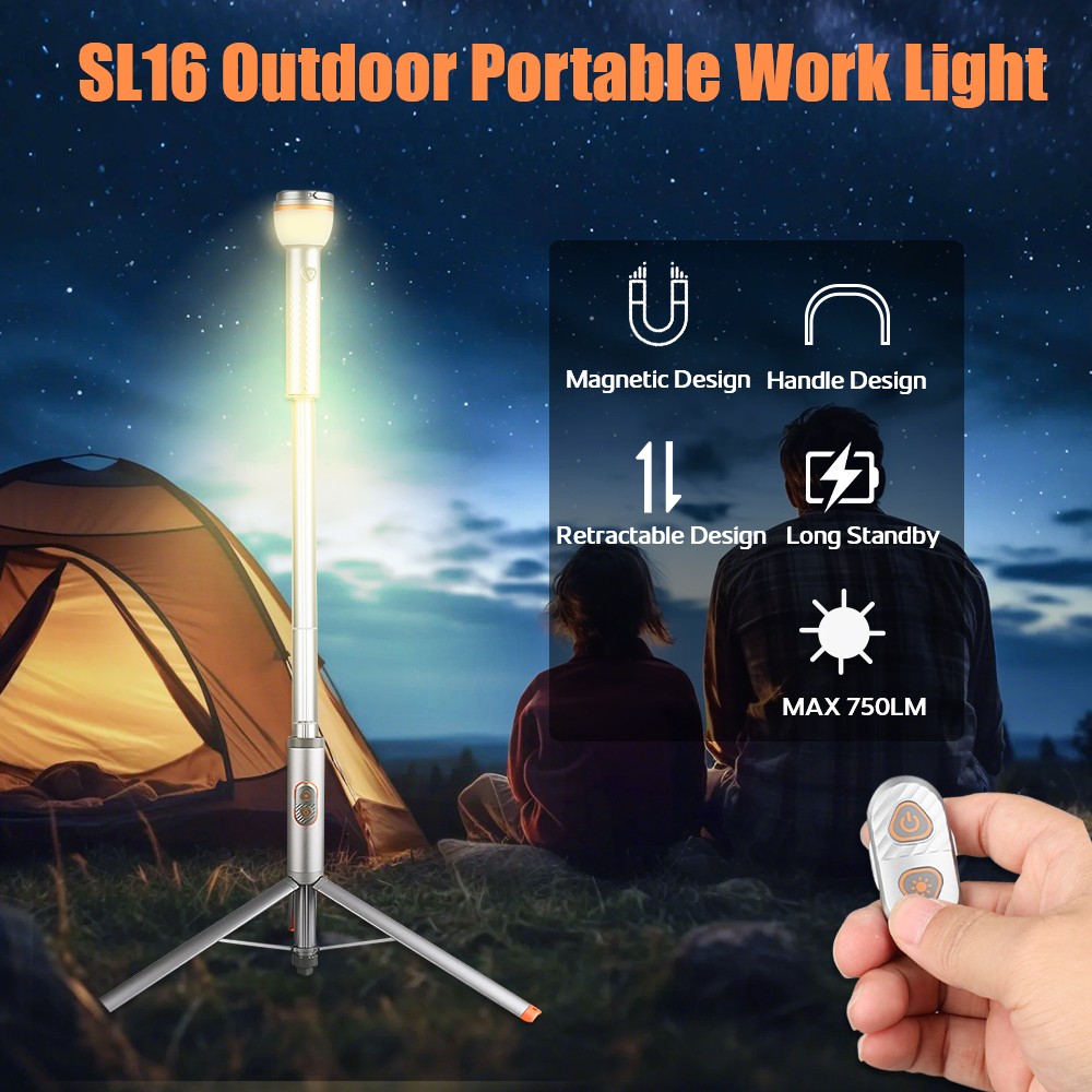 Smart Rechargeable Magnetic LED Flashlight Adjustable Height Camping Light US