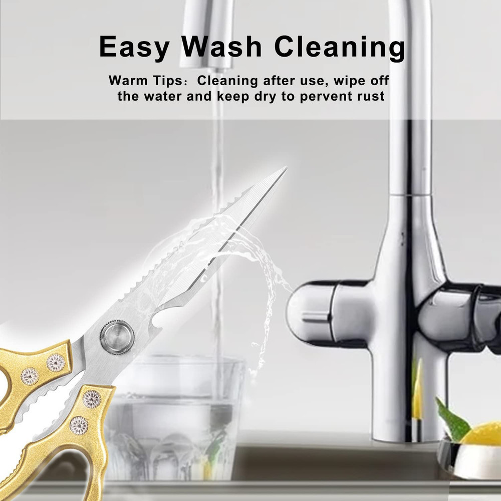 Awinjoy Kitchen Scissors, Heavy Duty Sharp Shears Dishwasher Safe, Kitchen Acces