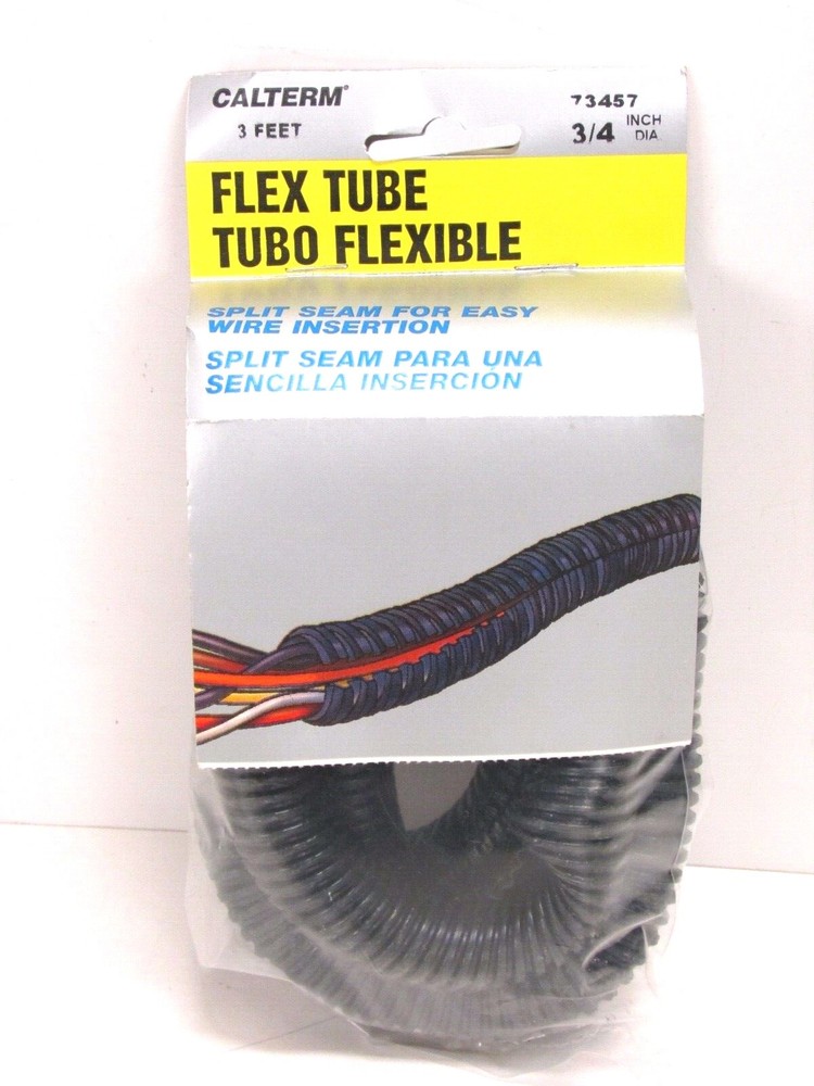 NEW! CALTERM FLEX BLACK SPLIT POLY WIRE LOOM, 3/4" x 3', #73457