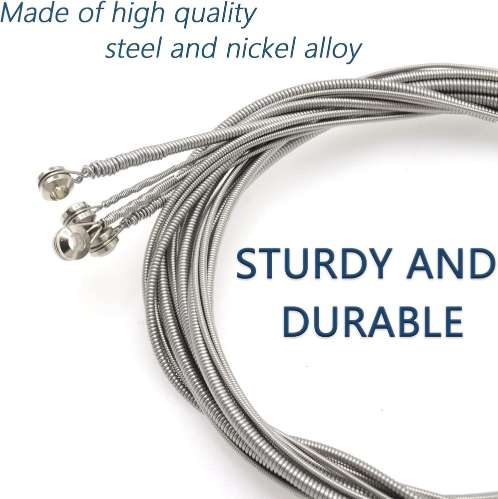 Stainless Steel 4 String Bass Strings Replacement Set, 4 string, silver