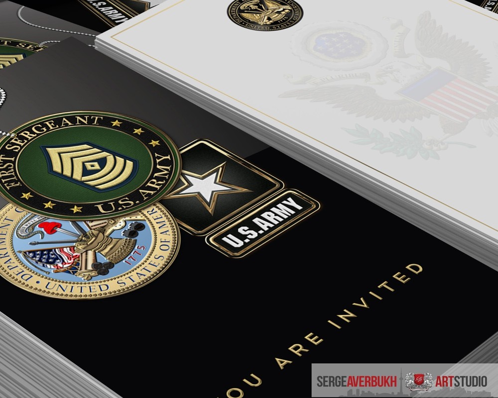 Customizable US Army First Sergeant 5X7 Invitation Template DIGITAL DOWNLOAD