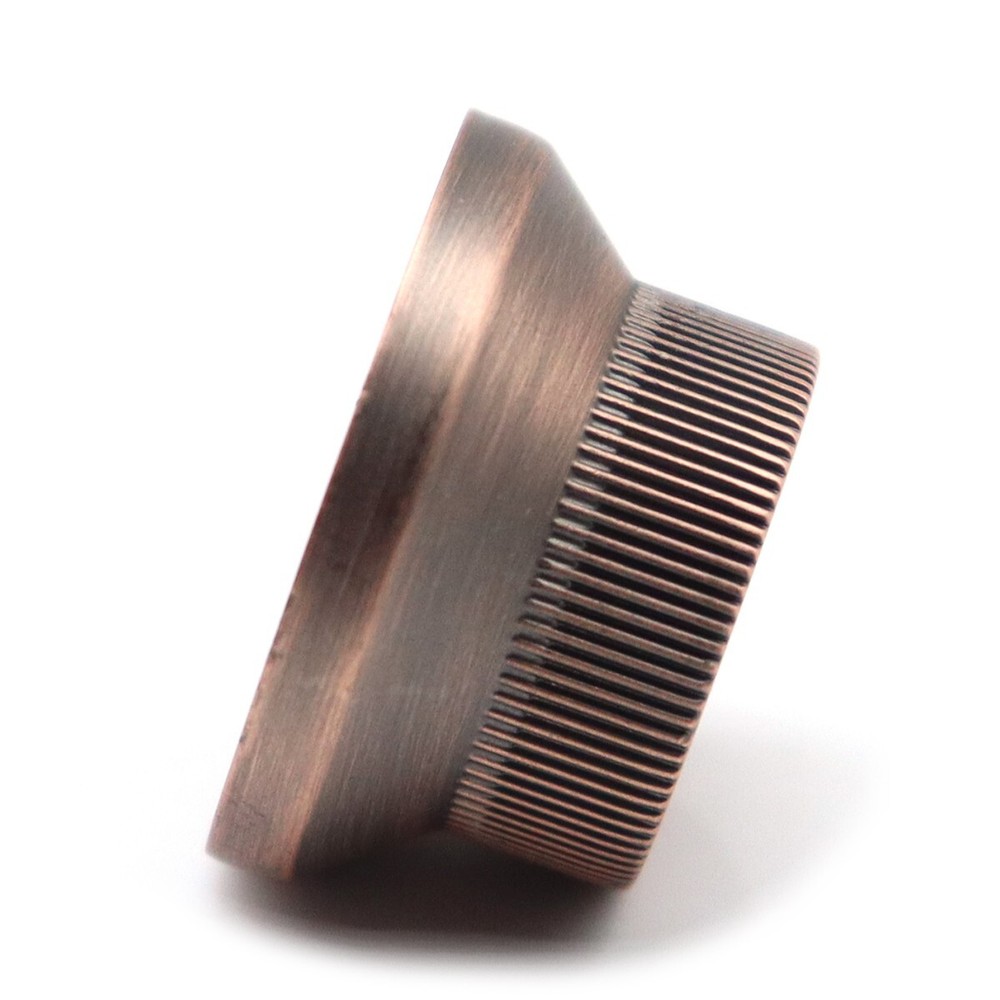 4Pcs Metal Hat Top Flat Top Bass Guitar Knobs Push-in Control Knobs Red Copper