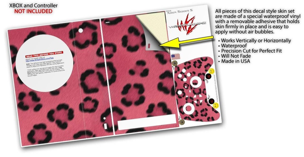 Skins XBOX Series S Console Controller Leopard Skin Pink