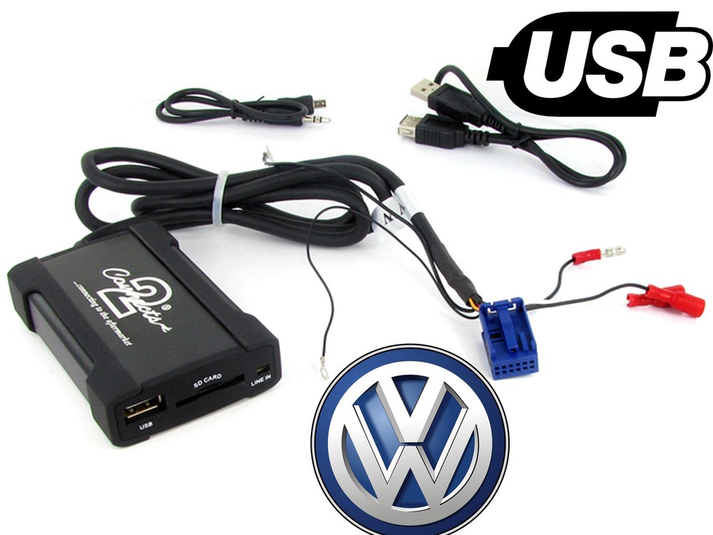 VW Golf USB adapter interface CTAVGUSB009 AUX SD input MP3 jack Mk5 2004 onwards