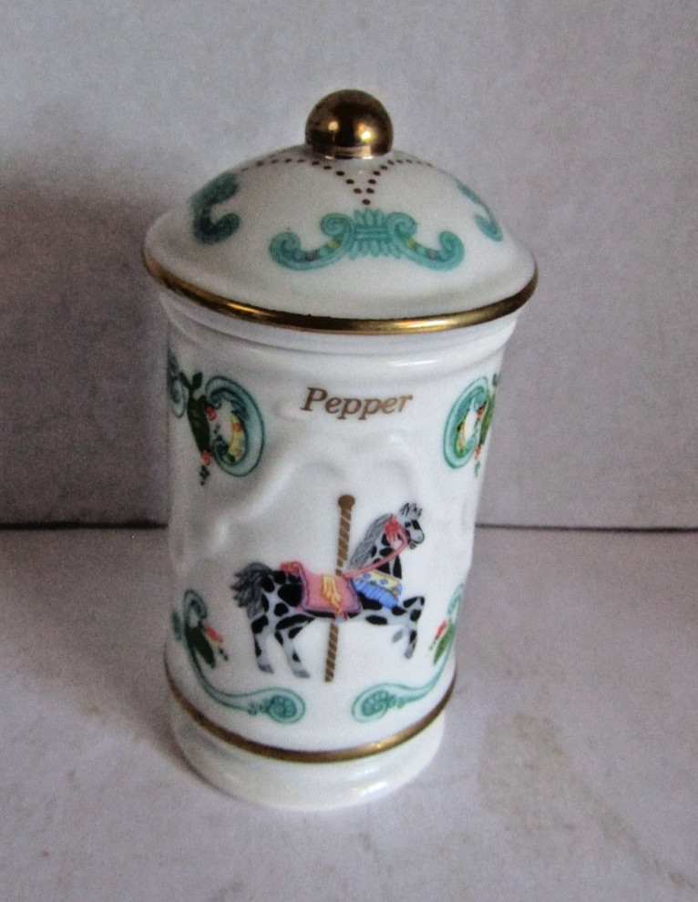 Lenox Carousel Fine Porcelain PEPPER Spice Jar