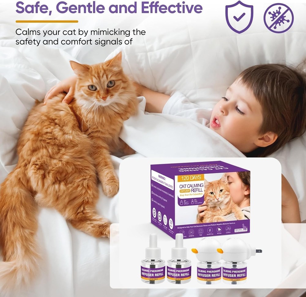 Best Cat Calming Pheromone Diffuser Kit, Long-Lasting Stress & Anxiety Relief