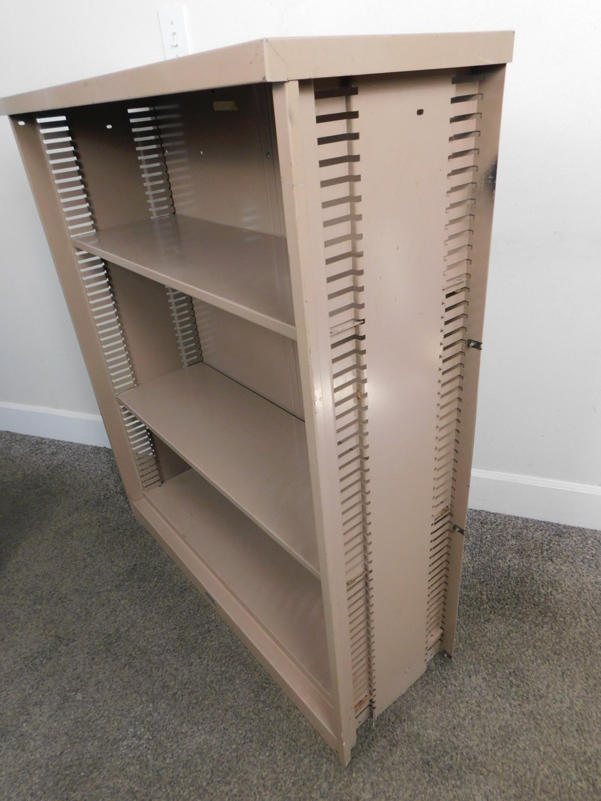 Large Steampunk Industrial Metal Adjustable Shelves Bookcase 42x36x12 VTG -SHIPS