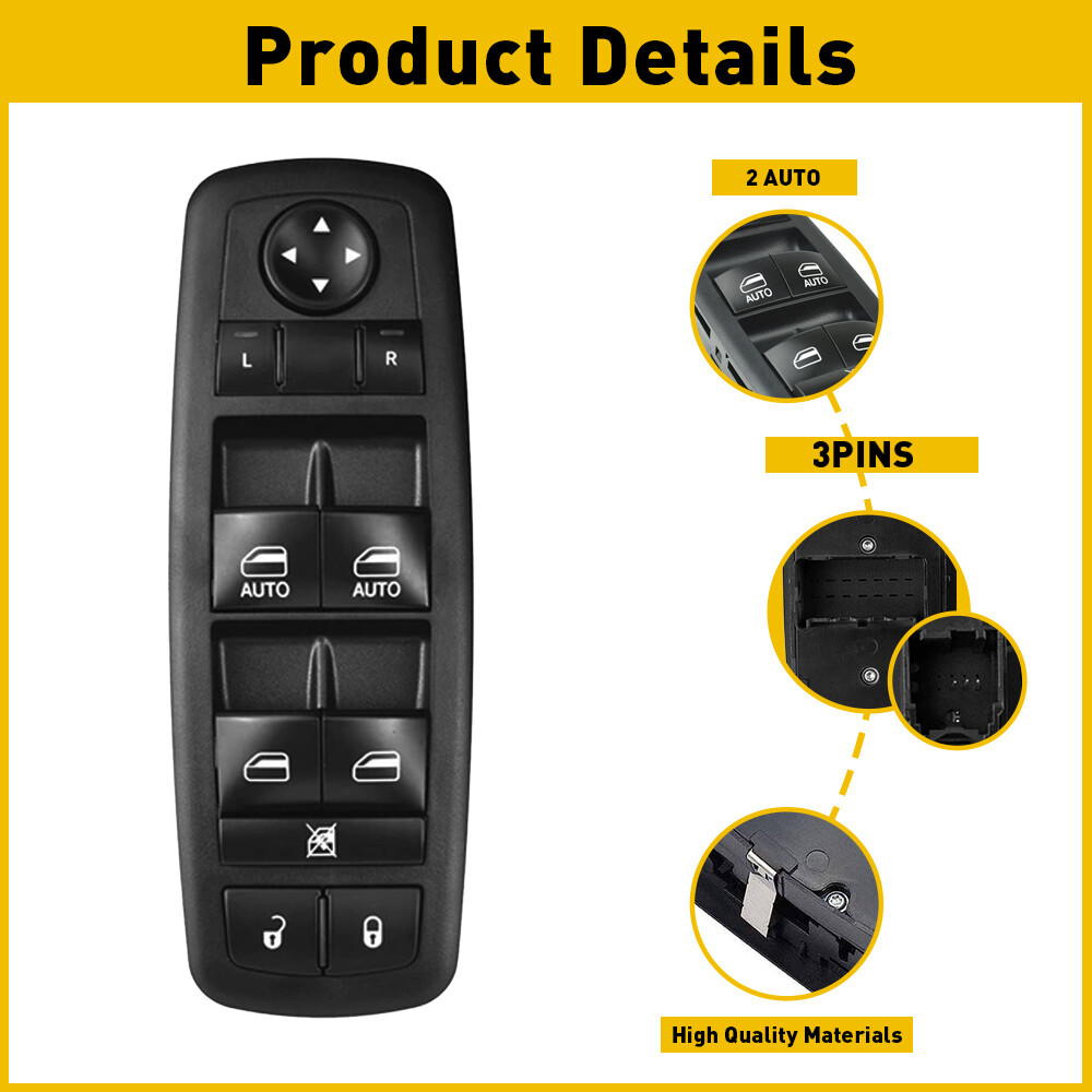 Master Power Window Door Control Switch Left Side for Dodge Grand Caravan 12-19
