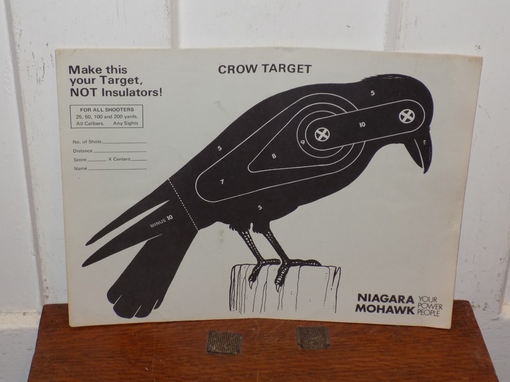 Vintage Niagara Mohawk Crow Target Not Insulators Paper Target