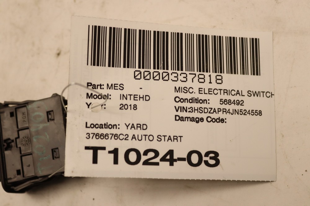 2017-2024 INTERNATIONAL LT625 ENGINE IGNITION AUTO START STOP SWITCH BUTTON OEM